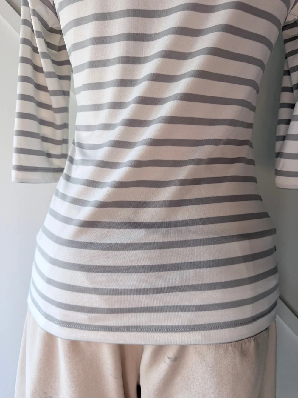 Saint James Breton Stripe Top NWT Size 4 White Grey French Sailor Shirt - Picture 9 of 13